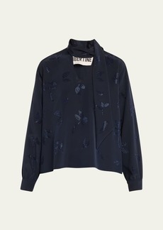 Libertine Kind Of Blue Slim Blouse with Keith Tie Neck