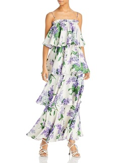 Libertine Lilac Garden Ruffled Floral Print Dress