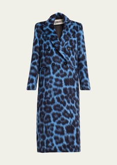 Libertine London Leopardo Wool-Blend Peacoat