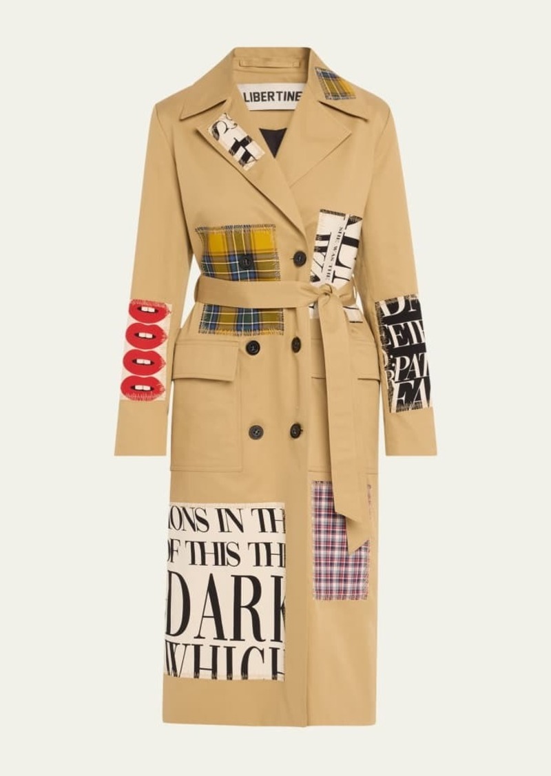 Libertine Patch Happy Belted Long Trench Coat