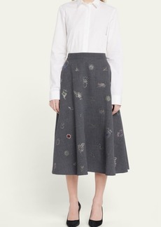 Libertine Victorian Pins Embellished Midi Lady Skirt