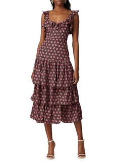 LIKELY Floral Tiered Midi Dress