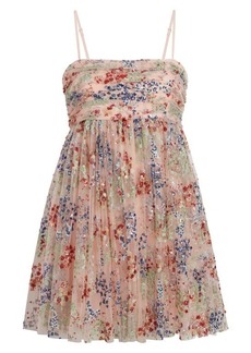 LIKELY Charlie Floral Sequin Mesh A-Line Dress