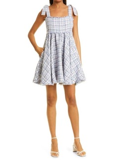 LIKELY Drea Check Frayed Dress in Blue Multi at Nordstrom
