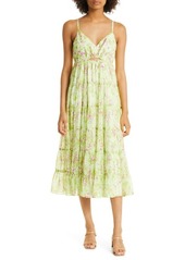 LIKELY Giuliana Floral Tiered Ruffle Dress in Sharp Green Multi at Nordstrom