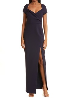 LIKELY Kendrick Side Slit Column Gown in Navy at Nordstrom