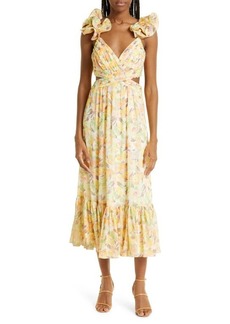 LIKELY Pria Floral Metallic Thread Sundress