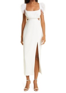 LIKELY Taliah Feather Trim Gown