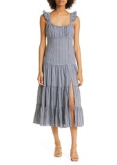 LIKELY Tomaya Gingham Tiered Cotton Dress in Navy/White at Nordstrom