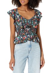 LIKELY Women's Lavato Printed Floral Smocked top  L