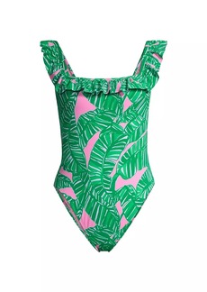 Lilly Pulitzer Aemma Leaf Ruffled One-Piece Swimsuit