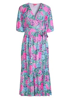 Lilly Pulitzer Brantley Floral Midi Wrap Dress