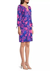 Lilly Pulitzer Cath Neon Floral Cotton A-line Dress