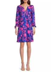 Lilly Pulitzer Cath Neon Floral Cotton A-line Dress