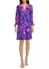 Lilly Pulitzer Cath Neon Floral Cotton A-line Dress