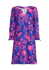 Lilly Pulitzer Cath Neon Floral Cotton A-line Dress