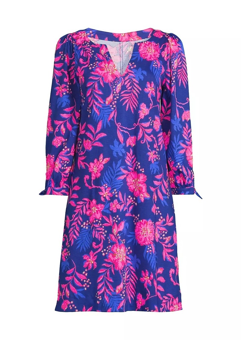 Lilly Pulitzer Cath Neon Floral Cotton A-line Dress