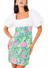 Lilly Pulitzer Claudia Floral Puff-Sleeve Minidress