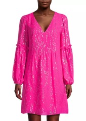 Lilly Pulitzer Clemé Metallic Silk Minidress