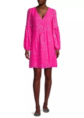 Lilly Pulitzer Clemé Metallic Silk Minidress