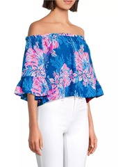 Lilly Pulitzer Croix Coral Reef Off-The-Shoulder Top