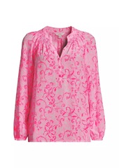 Lilly Pulitzer Elsa Filigree Silk Blouse