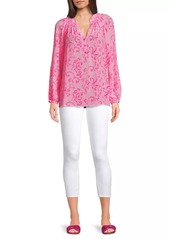 Lilly Pulitzer Elsa Filigree Silk Blouse