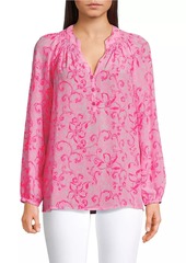 Lilly Pulitzer Elsa Filigree Silk Blouse