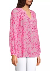 Lilly Pulitzer Elsa Filigree Silk Blouse