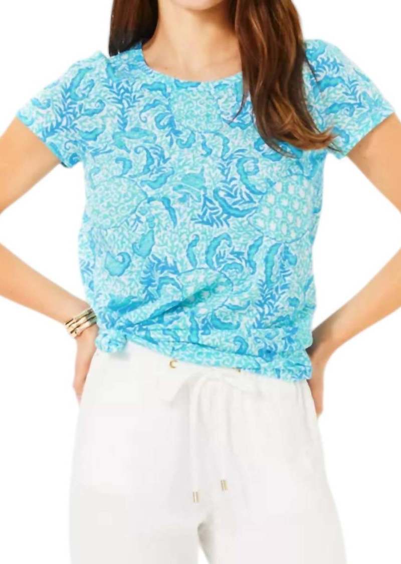 Lilly Pulitzer Etta Scoop-Neck Tee In Blue