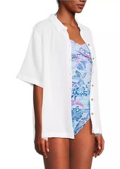 Lilly Pulitzer Franki Button-Front Coverup Shirt