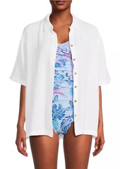 Lilly Pulitzer Franki Button-Front Coverup Shirt