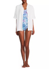 Lilly Pulitzer Franki Button-Front Coverup Shirt