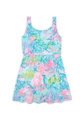 Lilly Pulitzer Girl's Daffodil Floral Crepe Fit-&-Flare Dress