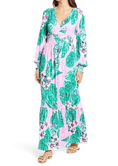 Lilly Pulitzer® Mistral Magnolia Print Long Sleeve Maxi Dress