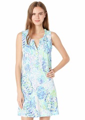 Lilly Pulitzer Women's Easy fit Bra-Friendly Sleeveless Dress with Button Front Placket  XL