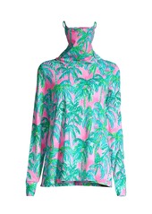 Lilly Pulitzer Lilshield Palm Tree UPF 50+ Cowlneck Top