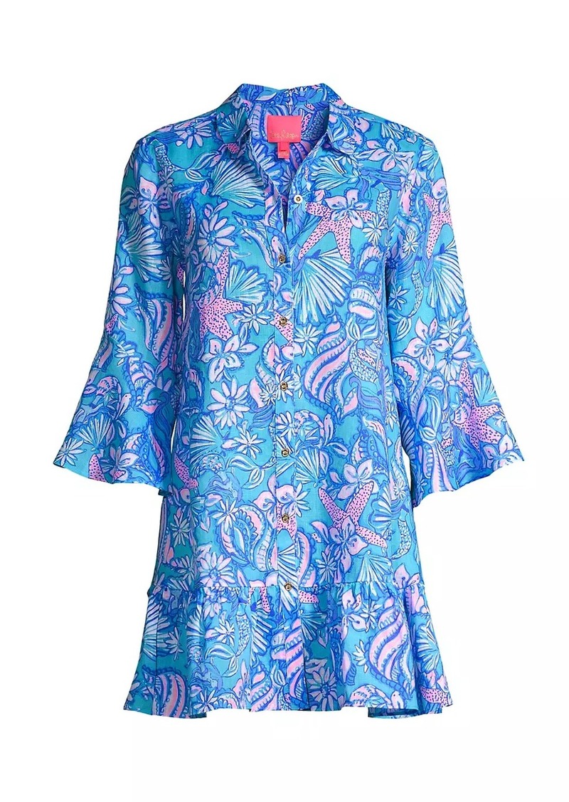 Lilly Pulitzer Linley Printed Bell-Sleeve Minidress