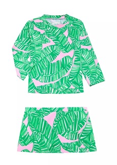 Lilly Pulitzer Little Girl's & Girl's Sharlene 2-Piece Rashguard Tropical Print Swim Set