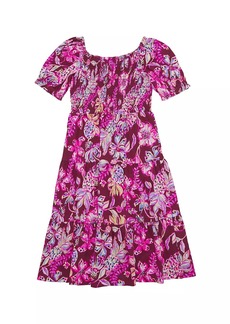Lilly Pulitzer Little Girl's & Girl's Tropical Floral Puff-Sleeve Dress