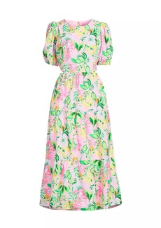 Lilly Pulitzer Lyssa Floral Cotton Midi-Dress