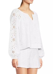 Lilly Pulitzer Maisha Seashell Eyelet Notch Blouse