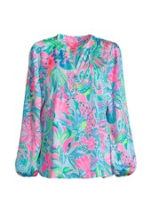 Lilly Pulitzer Marvelle Floral Satin Blouse