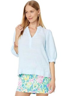Lilly Pulitzer Mialeigh Elbow Sleeve Linen Top
