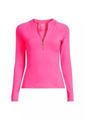 Lilly Pulitzer Nayte Half-Zip Rashguard Top UPF 5