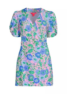 Lilly Pulitzer Sailynn Floral Puff-Sleeve Romper