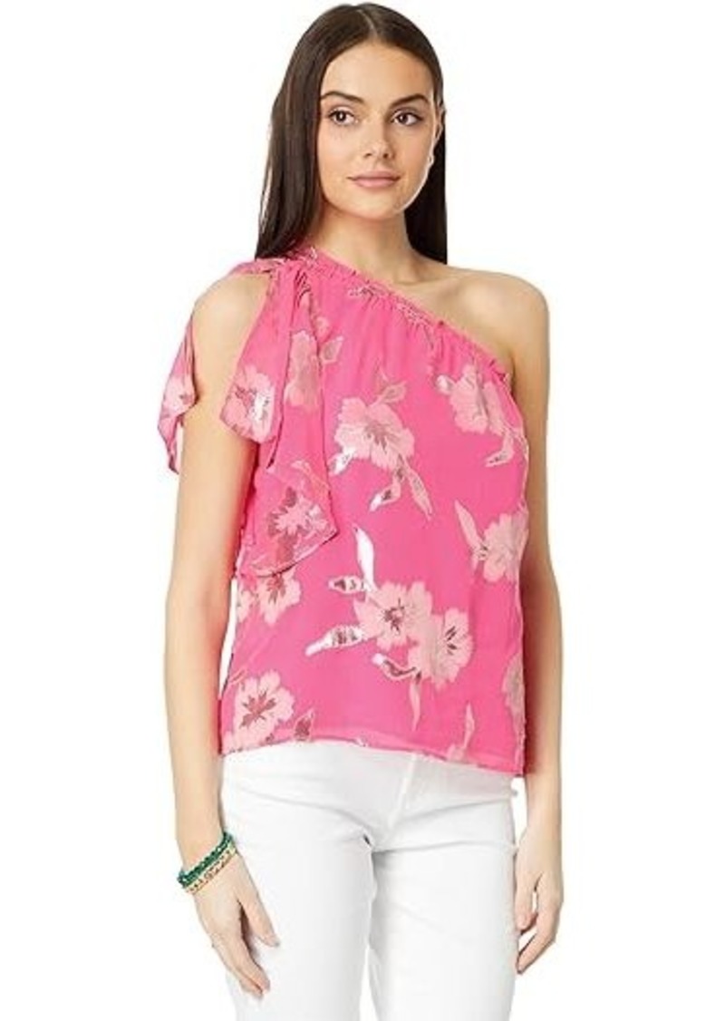 Lilly Pulitzer Sarahleigh One Shoulder Silk Blend Top