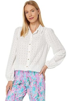 Lilly Pulitzer Sea Breeze Eyelet Button-Down