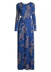 Lilly Pulitzer Stirling Leopard Long-Sleeve Maxi Dress