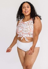 Lime Ricki White High-Waist Bottom Swimwear Size LARGE
